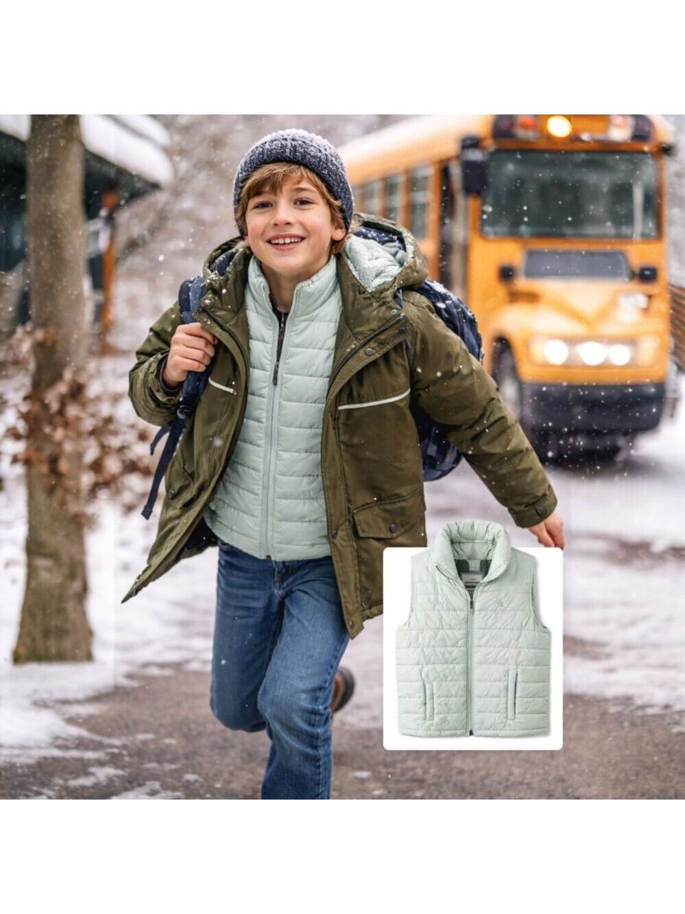 Abercrombie Kids 3-in-1 Jacket Coat w Removable Vest Green Size 13/14